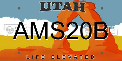 AMS20B Utah License Plate