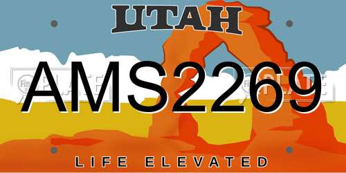 AMS2269 Utah License Plate
