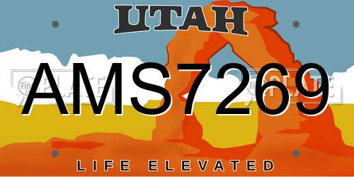 AMS7269 Utah License Plate