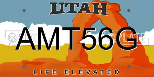 AMT56G Utah License Plate