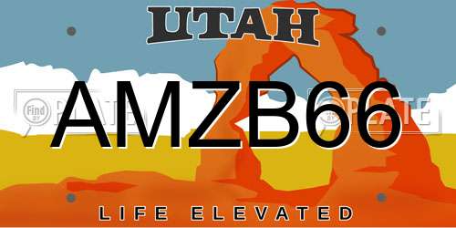 AMZB66 Utah License Plate