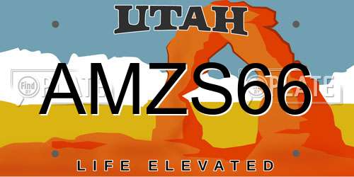 AMZS66 Utah License Plate