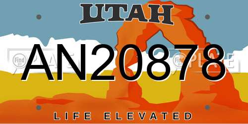 AN20878 Utah License Plate