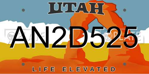 AN2D525 Utah License Plate