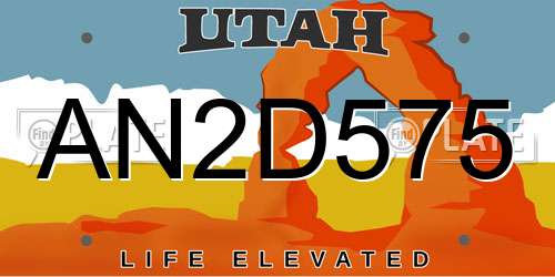 AN2D575 Utah License Plate