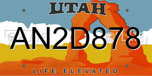 AN2D878 Utah License Plate