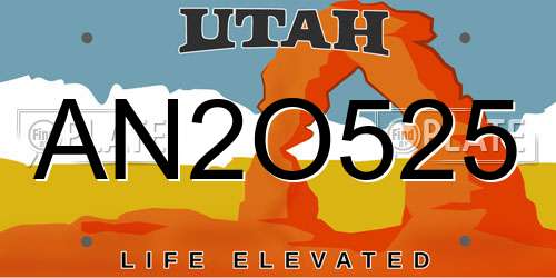AN2O525 Utah License Plate