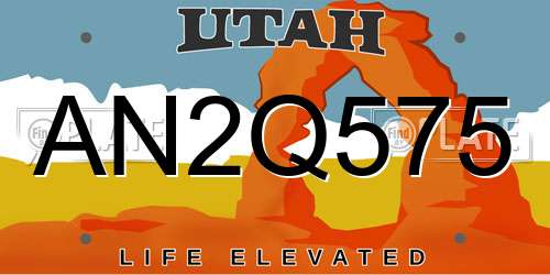 AN2Q575 Utah License Plate