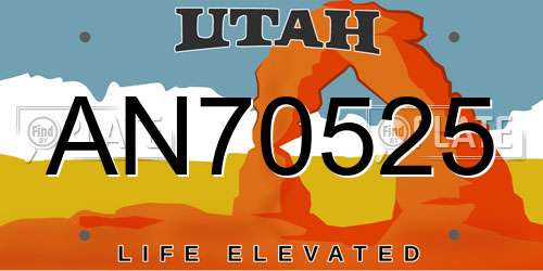 AN70525 Utah License Plate