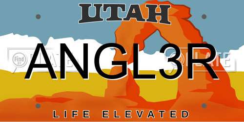ANGL3R Utah License Plate