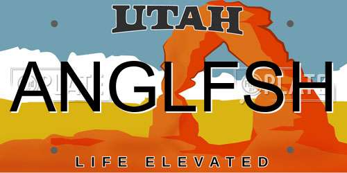 ANGLFSH Utah License Plate