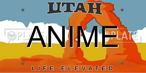 ANIME Utah License Plate