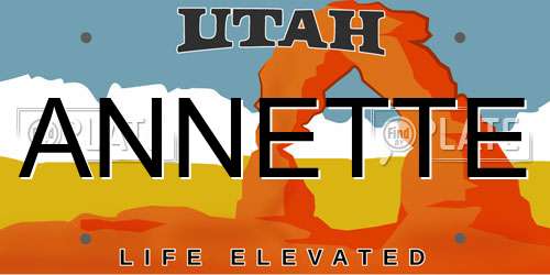 ANNETTE Utah License Plate