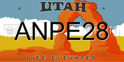 ANPE28 Utah License Plate