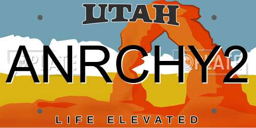 ANRCHY2 Utah License Plate