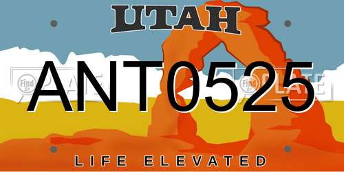 ANT0525 Utah License Plate