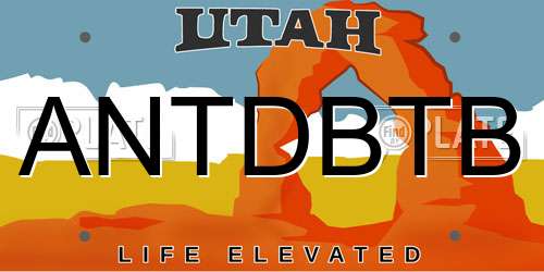 ANTDBTB Utah License Plate