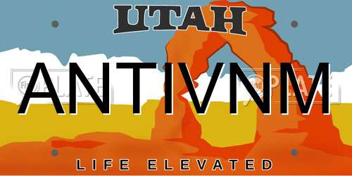 ANTIVNM Utah License Plate