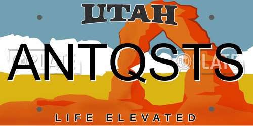 ANTQSTS Utah License Plate
