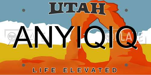 ANYIQIQ Utah License Plate