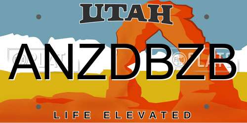 ANZDBZB Utah License Plate