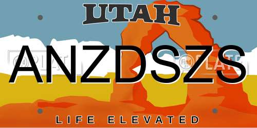 ANZDSZS Utah License Plate