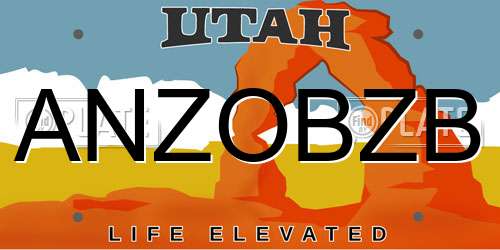 ANZOBZB Utah License Plate
