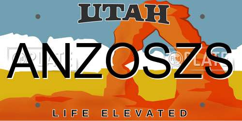 ANZOSZS Utah License Plate