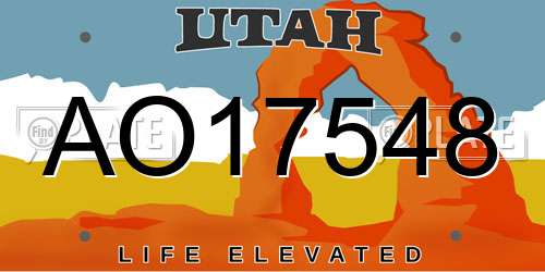 AO17548 Utah License Plate
