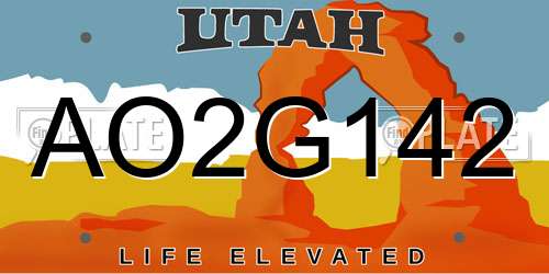 AO2G142 Utah License Plate