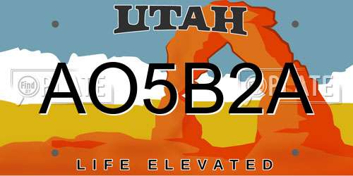 AO5B2A Utah License Plate