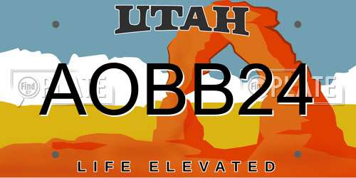 AOBB24 Utah License Plate