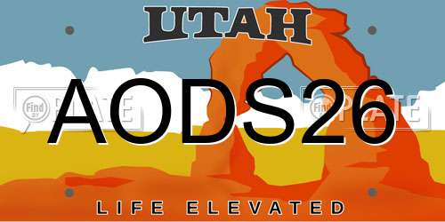 AODS26 Utah License Plate