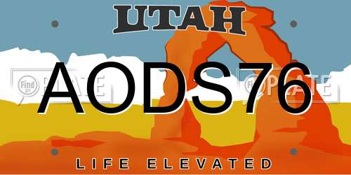 AODS76 Utah License Plate