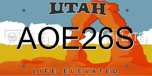 AOE26S Utah License Plate