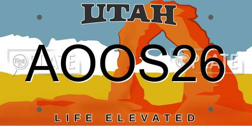 AOOS26 Utah License Plate