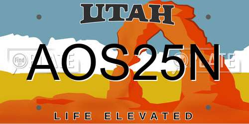 AOS25N Utah License Plate
