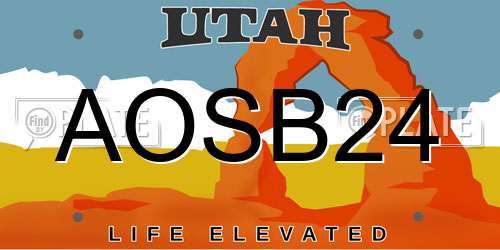 AOSB24 Utah License Plate