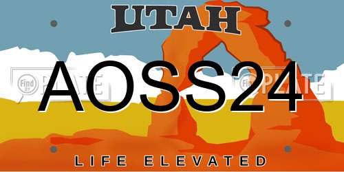 AOSS24 Utah License Plate