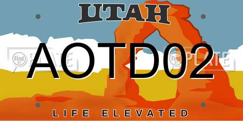 AOTD02 Utah License Plate