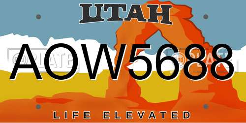 AOW5688 Utah License Plate