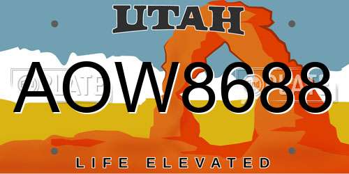 AOW8688 Utah License Plate