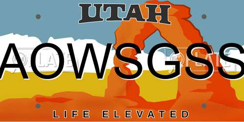 AOWSGSS Utah License Plate