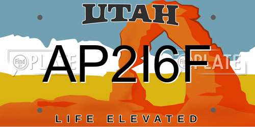 AP2I6F Utah License Plate