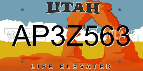 AP3Z563 Utah License Plate