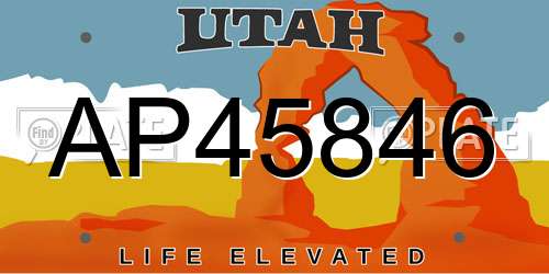 AP45846 Utah License Plate