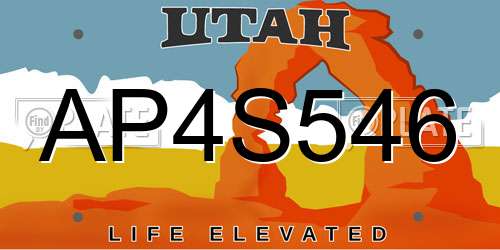AP4S546 Utah License Plate