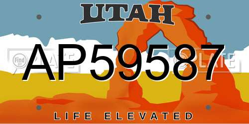 AP59587 Utah License Plate