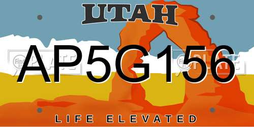 AP5G156 Utah License Plate