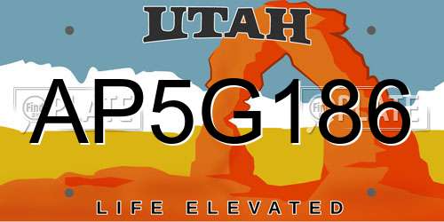 AP5G186 Utah License Plate